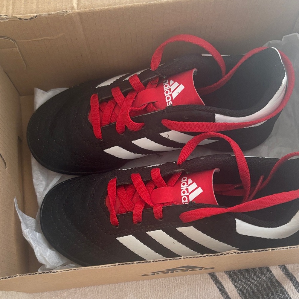 Adidas Black Sneakers with Red Accents boys